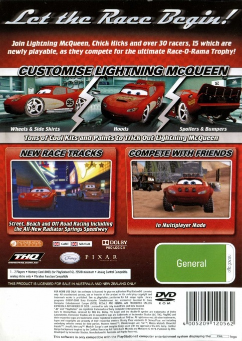 CARS RACE O Rama (Sony Playstation 2 ps2) Complete $7.29 - PicClick, cars  race o rama ps2 rom 