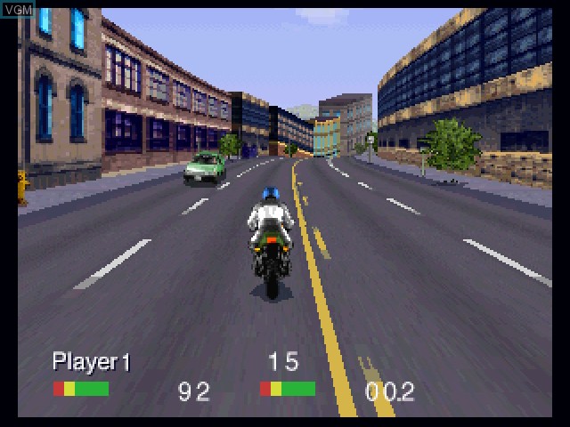 In-game screen of the game Road Rash on 3DO