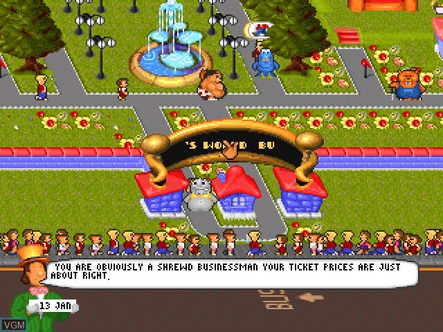 In-game screen of the game Theme Park on 3DO