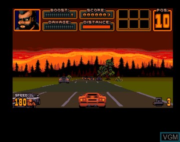 In-game screen of the game Lamborghini American Challenge on Amiga CD32