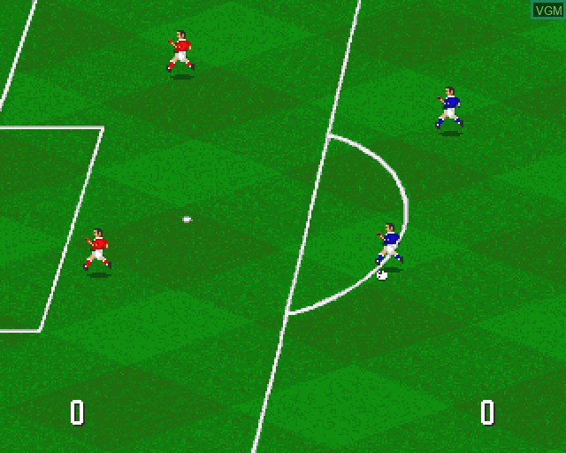 In-game screen of the game Kick Off 3 - Euro Challenge on Commodore Amiga