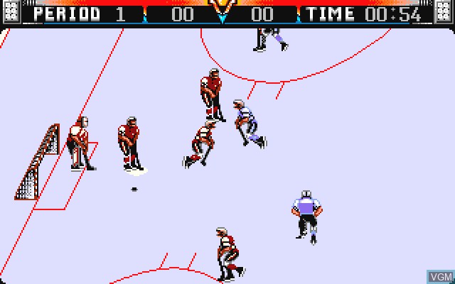 In-game screen of the game International Ice Hockey on Commodore Amiga