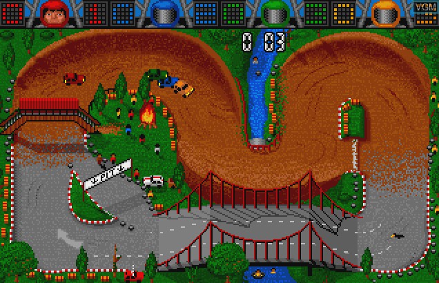 In-game screen of the game Rally Cross Challenge on Commodore Amiga