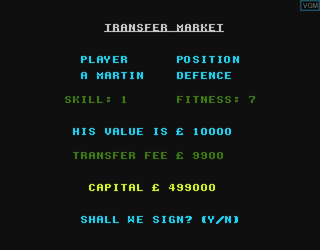 In-game screen of the game League Challenge on Commodore Amiga