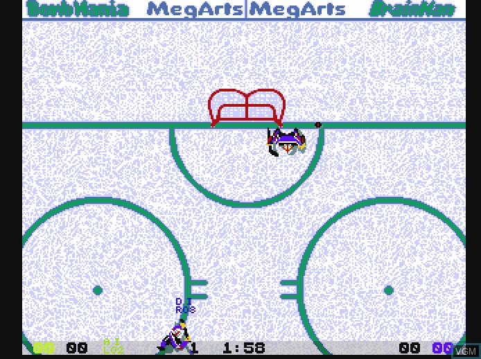 In-game screen of the game MegArts Hockey on Commodore Amiga