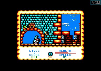 In-game screen of the game Wizard Willy on Amstrad CPC