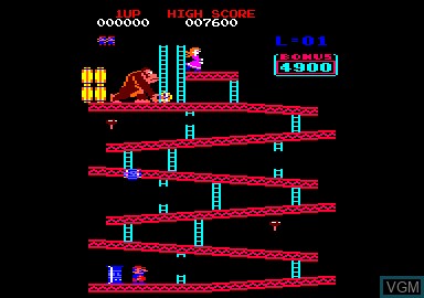 In-game screen of the game 3D Fight & Billard & Maccadam Bumper & Donkey Kong & Tempest on Amstrad CPC