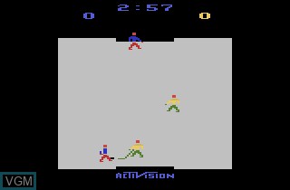 In-game screen of the game Ice Hockey on Atari 2600