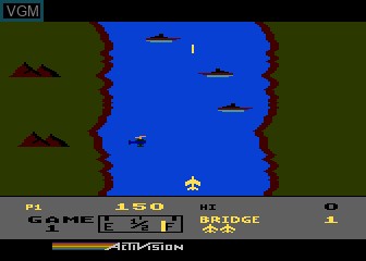 In-game screen of the game River Raid on Atari 5200