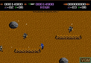 In-game screen of the game Commando on Atari 7800