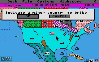 In-game screen of the game Colonial Conquest on Atari ST