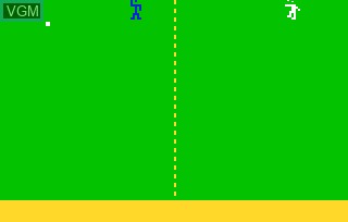 In-game screen of the game Tornado Baseball, Tennis, Hockey & Handball on Bally Astrocade