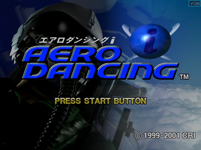 Title screen of the game Aero Dancing i on Sega Dreamcast