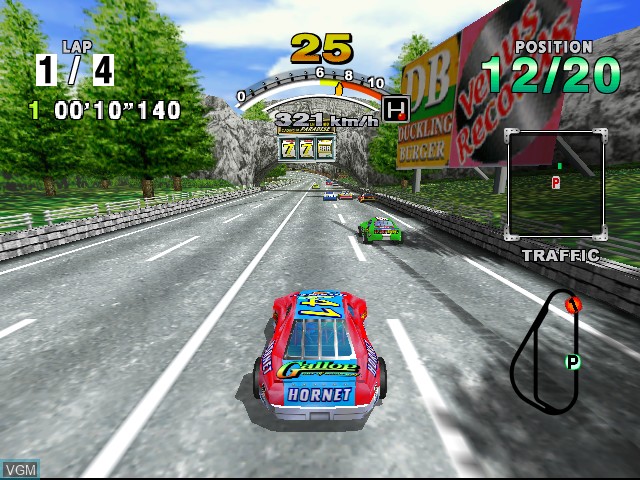 In-game screen of the game Daytona USA on Sega Dreamcast