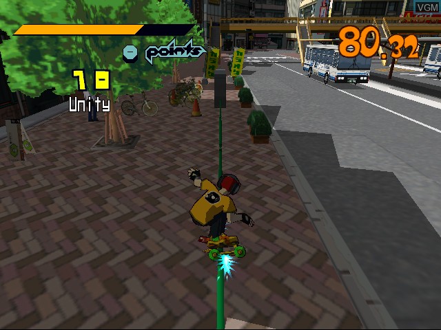 In-game screen of the game Jet Grind Radio on Sega Dreamcast