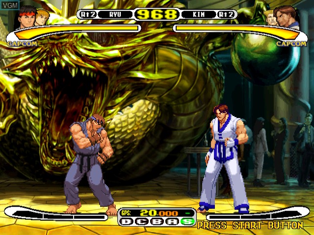 In-game screen of the game Capcom vs. SNK on Sega Dreamcast