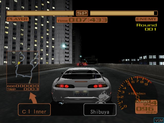 In-game screen of the game Tokyo Xtreme Racer 2 on Sega Dreamcast