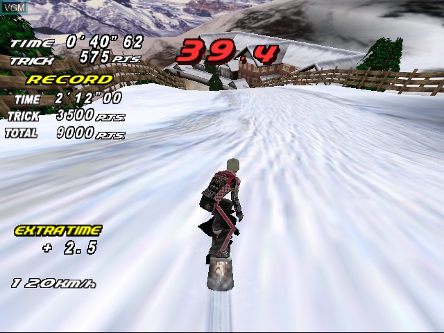 In-game screen of the game Cool Boarders Burrrn on Sega Dreamcast