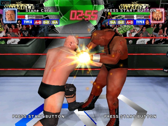 In-game screen of the game WWF Royal Rumble on Sega Dreamcast