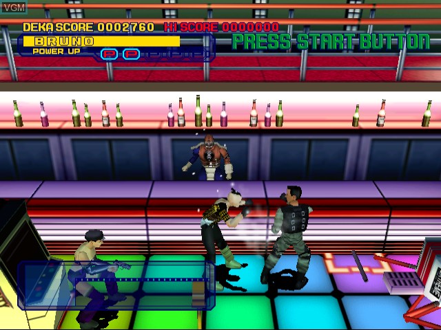 In-game screen of the game Dynamite Cop! on Sega Dreamcast