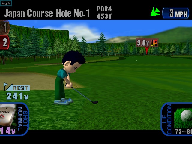 In-game screen of the game Tee Off on Sega Dreamcast