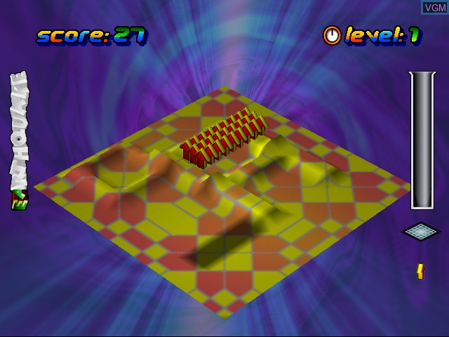 In-game screen of the game Wetrix+ on Sega Dreamcast