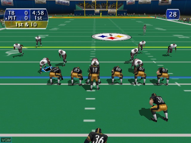 In-game screen of the game NFL 2K on Sega Dreamcast