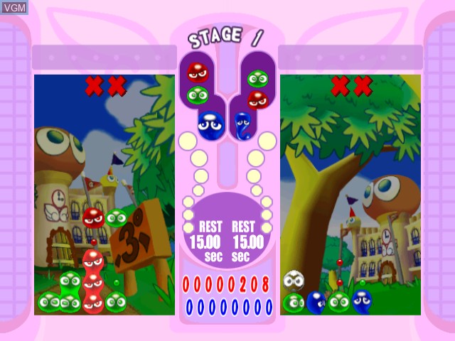 In-game screen of the game Puyo Puyo Fever on Sega Dreamcast