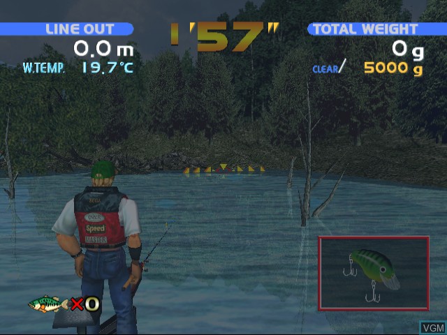 In-game screen of the game Sega Bass Fishing on Sega Dreamcast