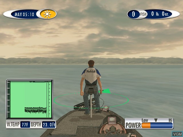 In-game screen of the game Sega Bass Fishing 2 on Sega Dreamcast
