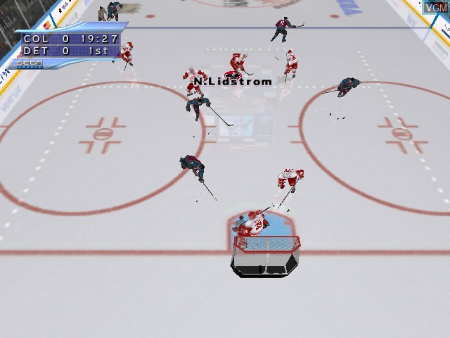 In-game screen of the game NHL 2K2 on Sega Dreamcast