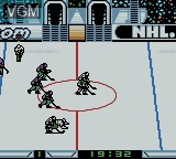 In-game screen of the game NHL Blades of Steel on Nintendo Game Boy Color