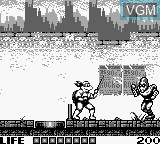 In-game screen of the game Teenage Mutant Ninja Turtles on Nintendo Game Boy