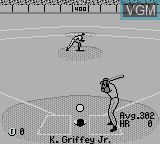In-game screen of the game All-Star Baseball 99 on Nintendo Game Boy