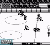 In-game screen of the game Konamic Ice Hockey on Nintendo Game Boy