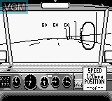 In-game screen of the game Days of Thunder on Nintendo Game Boy