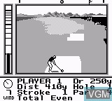 In-game screen of the game Jack Nicklaus Golf on Nintendo Game Boy