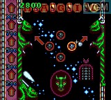 In-game screen of the game Wizard Pinball on Sega Game Gear