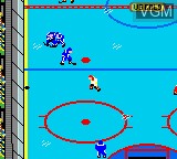 In-game screen of the game Championship Hockey on Sega Game Gear