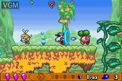 In-game screen of the game Kaze no Klonoa 2 - Dream Champ Tournament on Nintendo GameBoy Advance