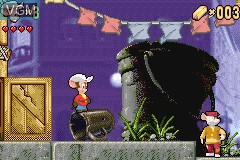 In-game screen of the game American Tail, An - Fievel's Gold Rush on Nintendo GameBoy Advance