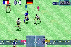 In-game screen of the game International Superstar Soccer on Nintendo GameBoy Advance