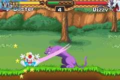 In-game screen of the game Tiny Toon Adventures - Buster's Bad Dream on Nintendo GameBoy Advance