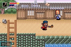 In-game screen of the game Kessakusen! Ganbare Goemon 1+2 - Yuki-hime to Magginesu on Nintendo GameBoy Advance