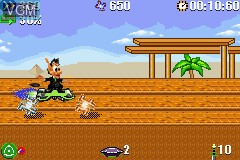 In-game screen of the game Agent Hugo - Roborumble on Nintendo GameBoy Advance