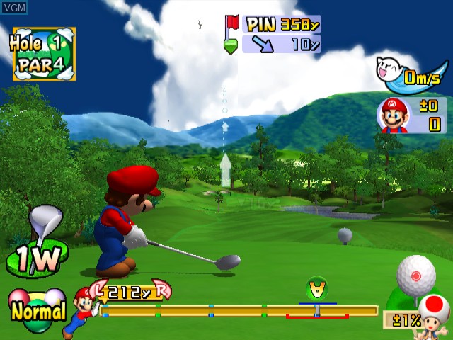 In-game screen of the game Mario Golf - Toadstool Tour on Nintendo GameCube