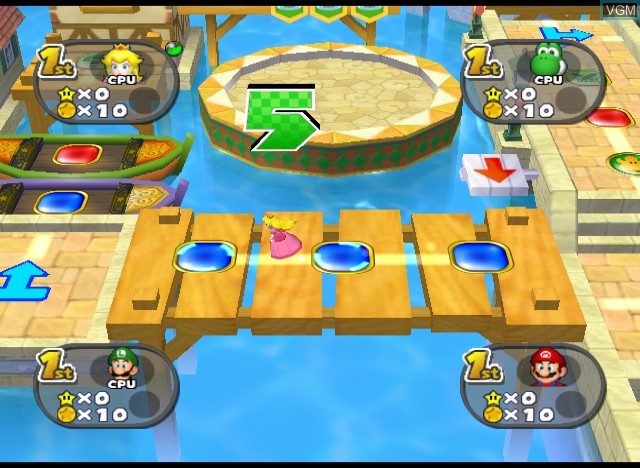 In-game screen of the game Mario Party 7 on Nintendo GameCube