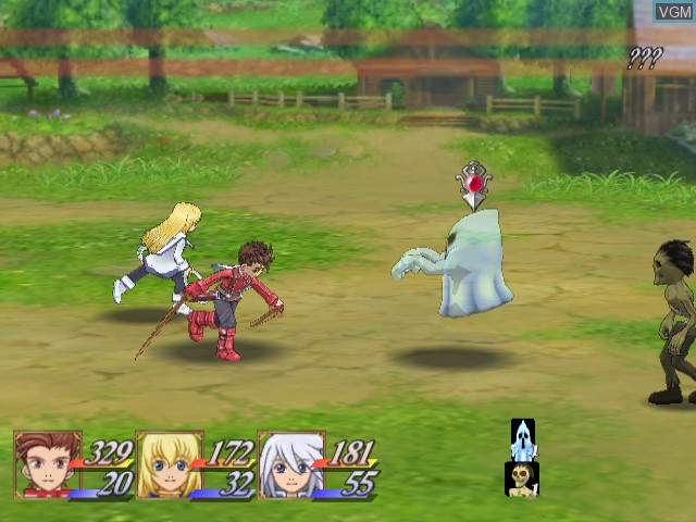 In-game screen of the game Tales of Symphonia on Nintendo GameCube