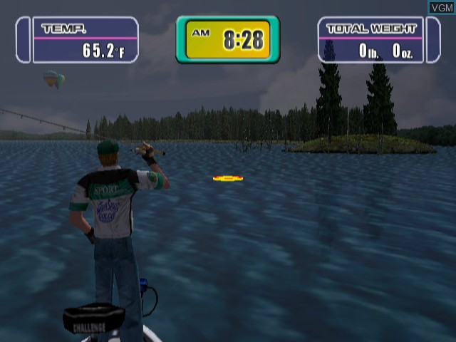 In-game screen of the game Mark Davis Pro Bass Challenge on Nintendo GameCube