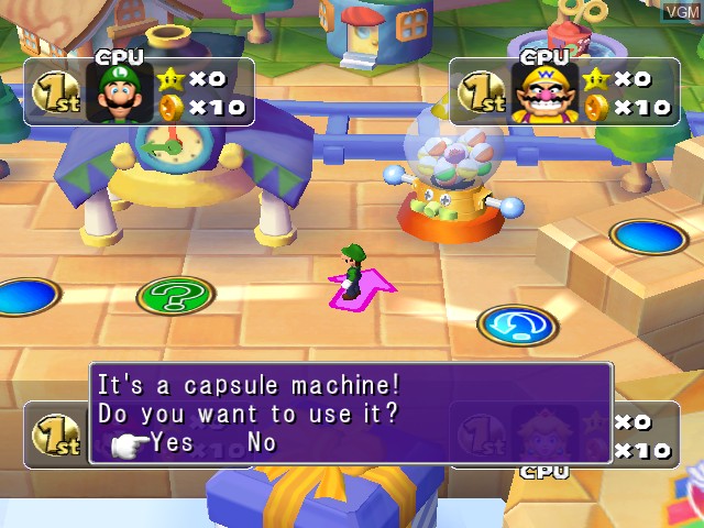 In-game screen of the game Mario Party 5 on Nintendo GameCube